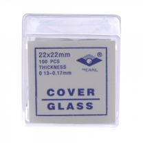 Microscope Slide Cover Slip Glass 22x22mm, pkt/100