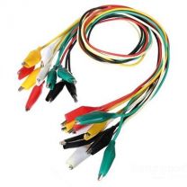 Alligator clip leads, colour coded, pkt/10